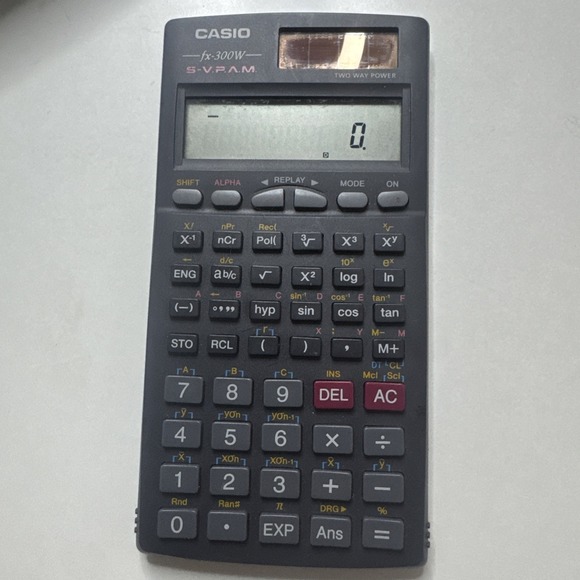 Casio FX 300w Scientific Calculator‎ Solar Power Works No Cover - Picture 1 of 2
